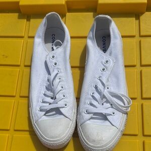 Converse White Canvas Lace-Up Sneakers